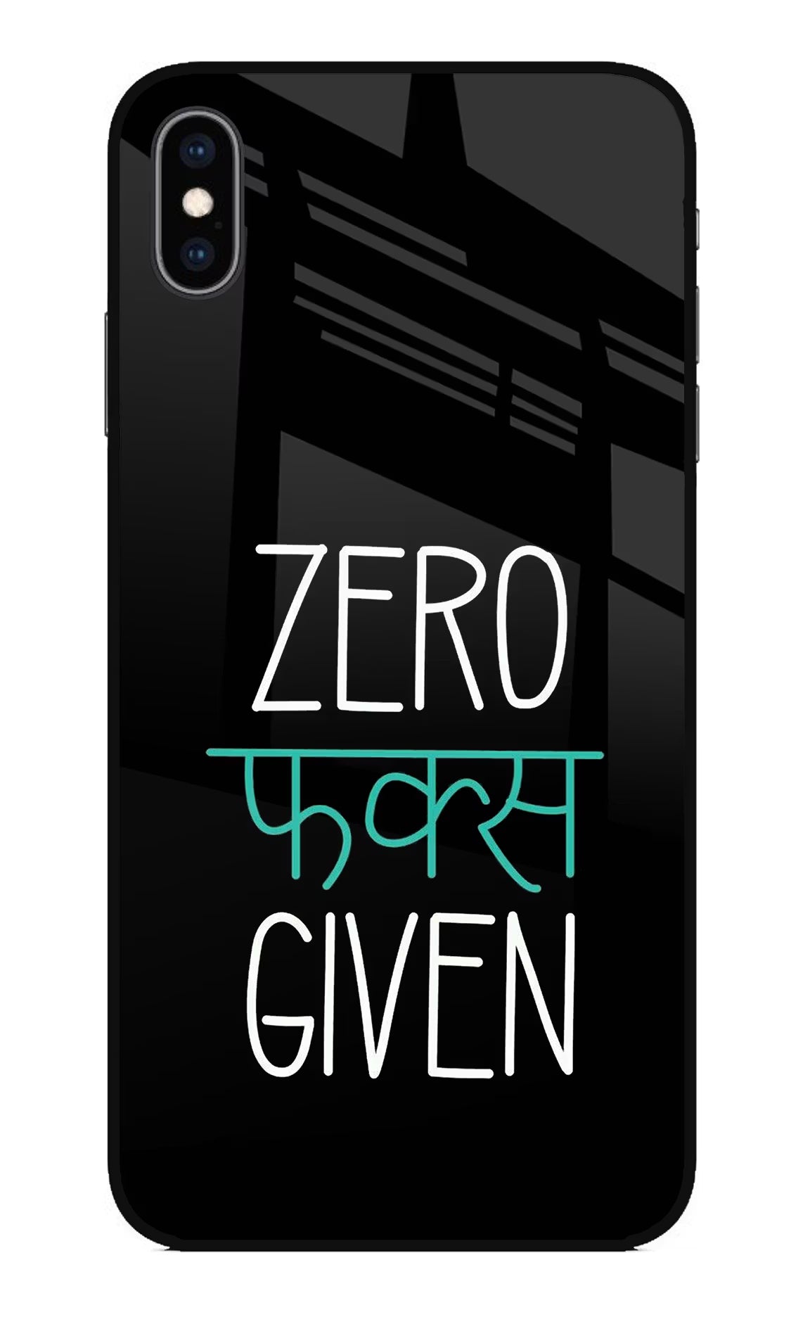 Zero Fucks Given iPhone XS Max Glass Case Back Cover by Casekaro