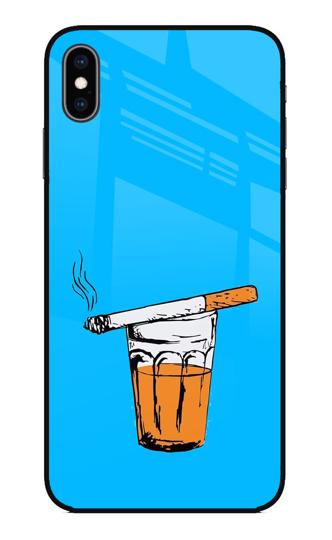Chai Sutta iPhone XS Max Glass Case Back Cover by Casekaro