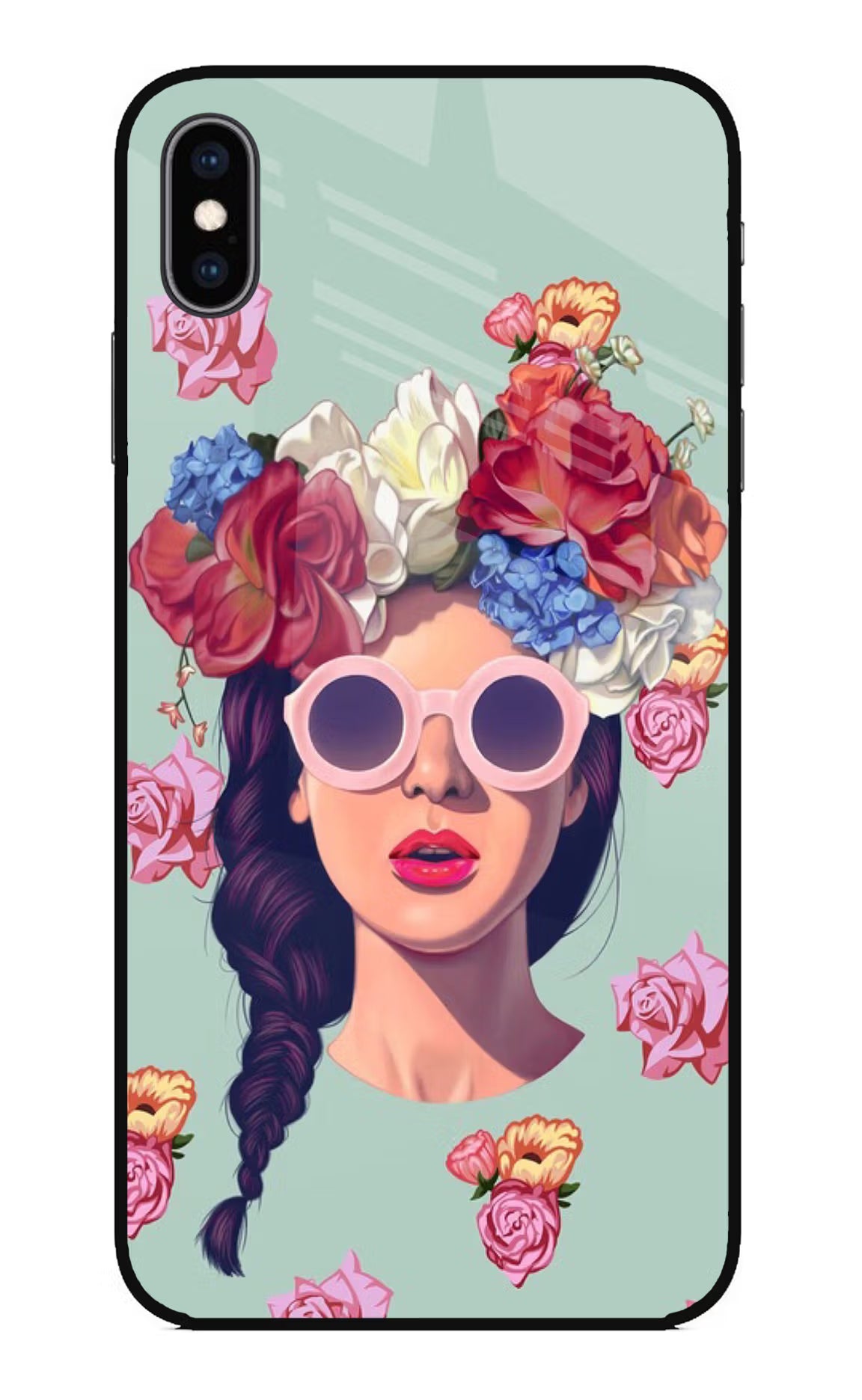 Pretty Girl iPhone XS Max Glass Case Back Cover by Casekaro