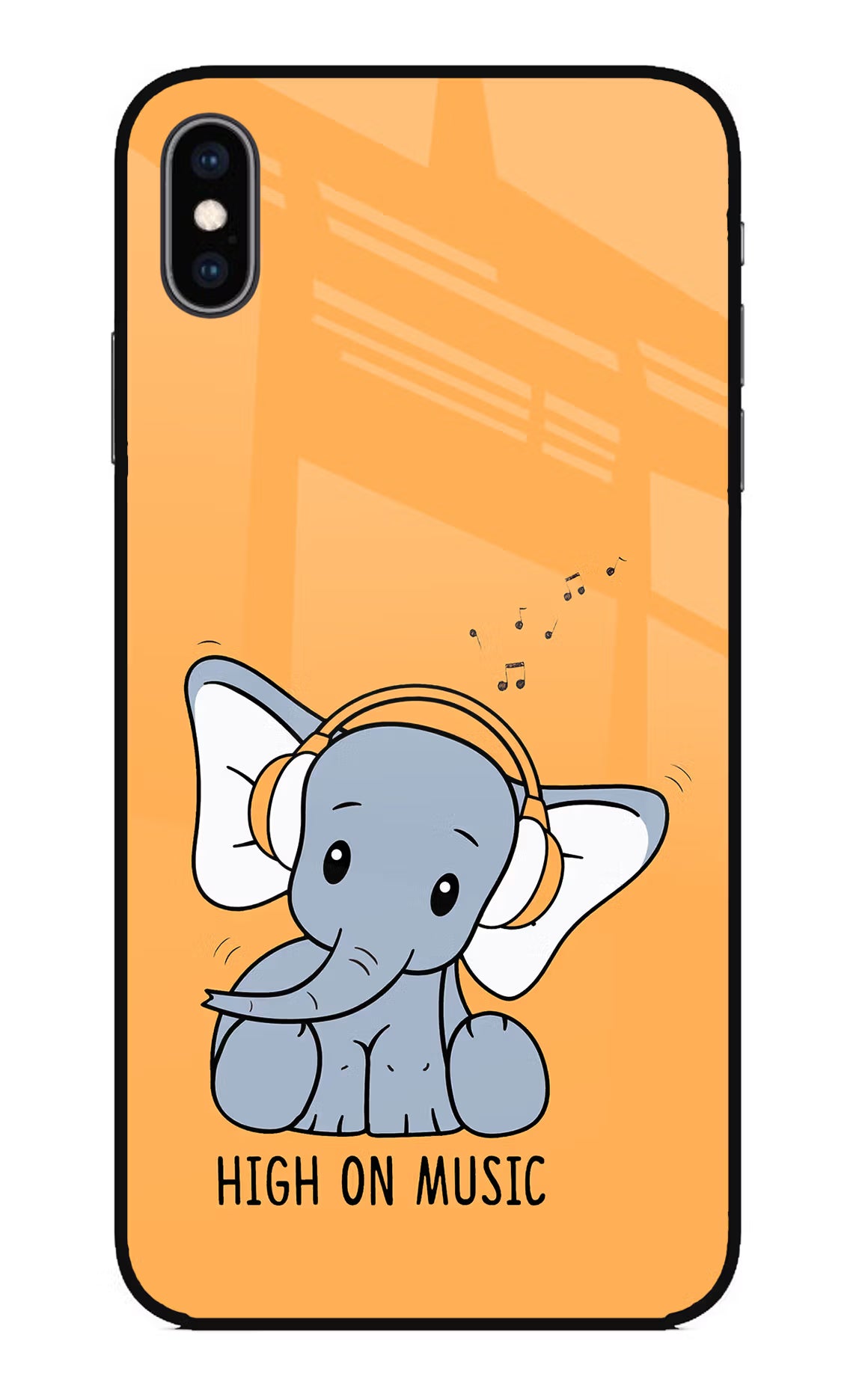 High On Music iPhone XS Max Glass Case Back Cover by Casekaro