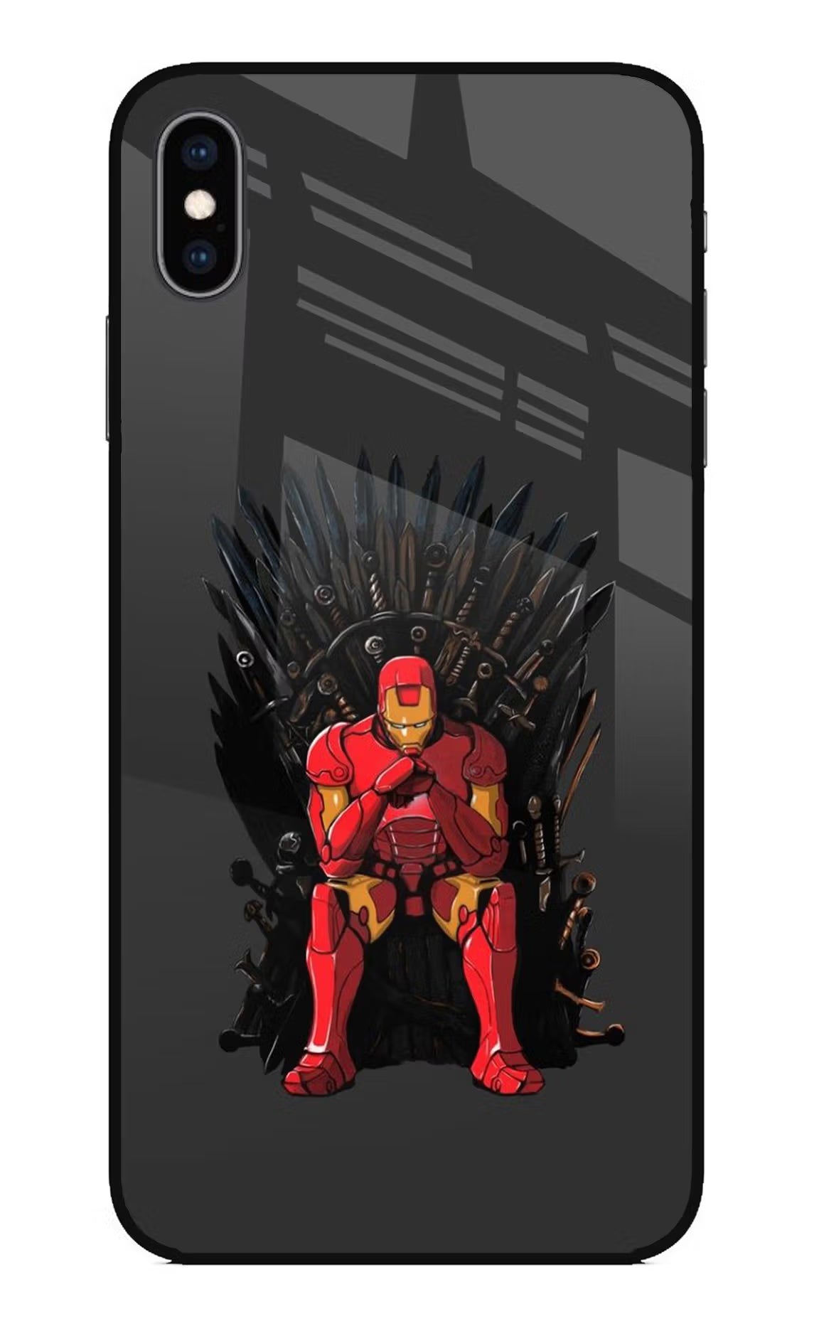 Ironman Throne iPhone XS Max Glass Case Back Cover by Casekaro