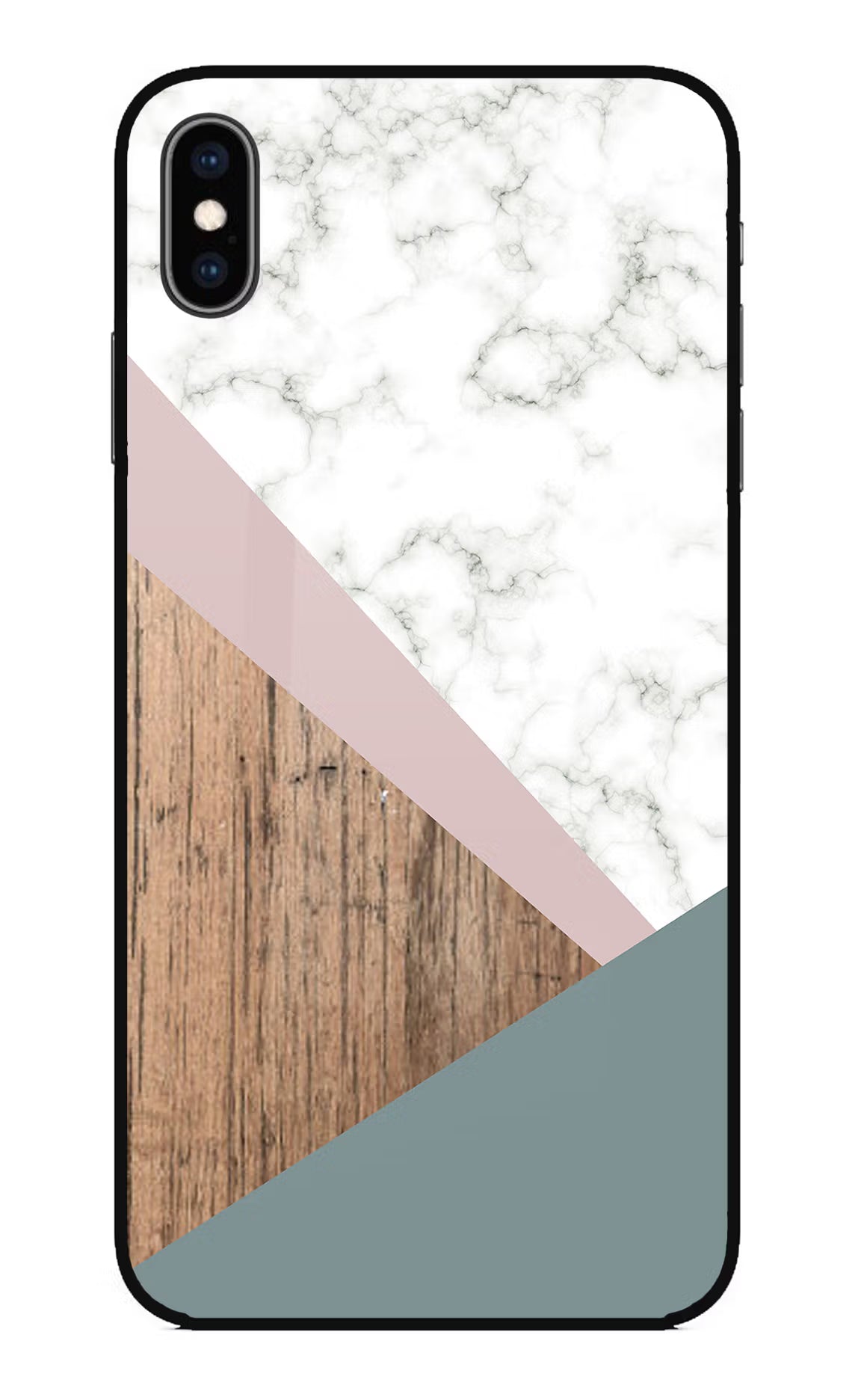 Marble wood Abstract iPhone XS Max Glass Case Back Cover by Casekaro