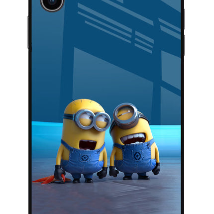 Minion Laughing iPhone XS Max Glass Case Back Cover by Casekaro