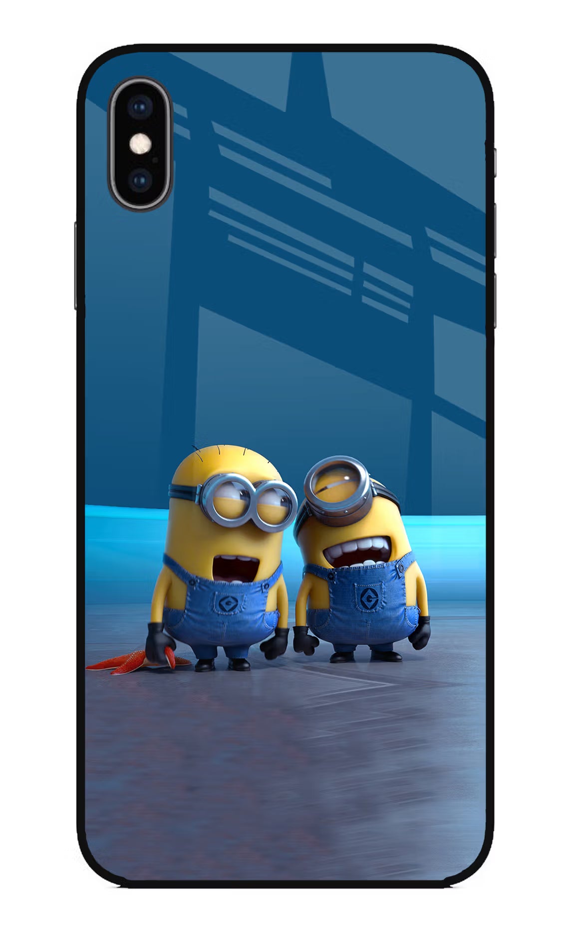 Minion Laughing iPhone XS Max Glass Case Back Cover by Casekaro