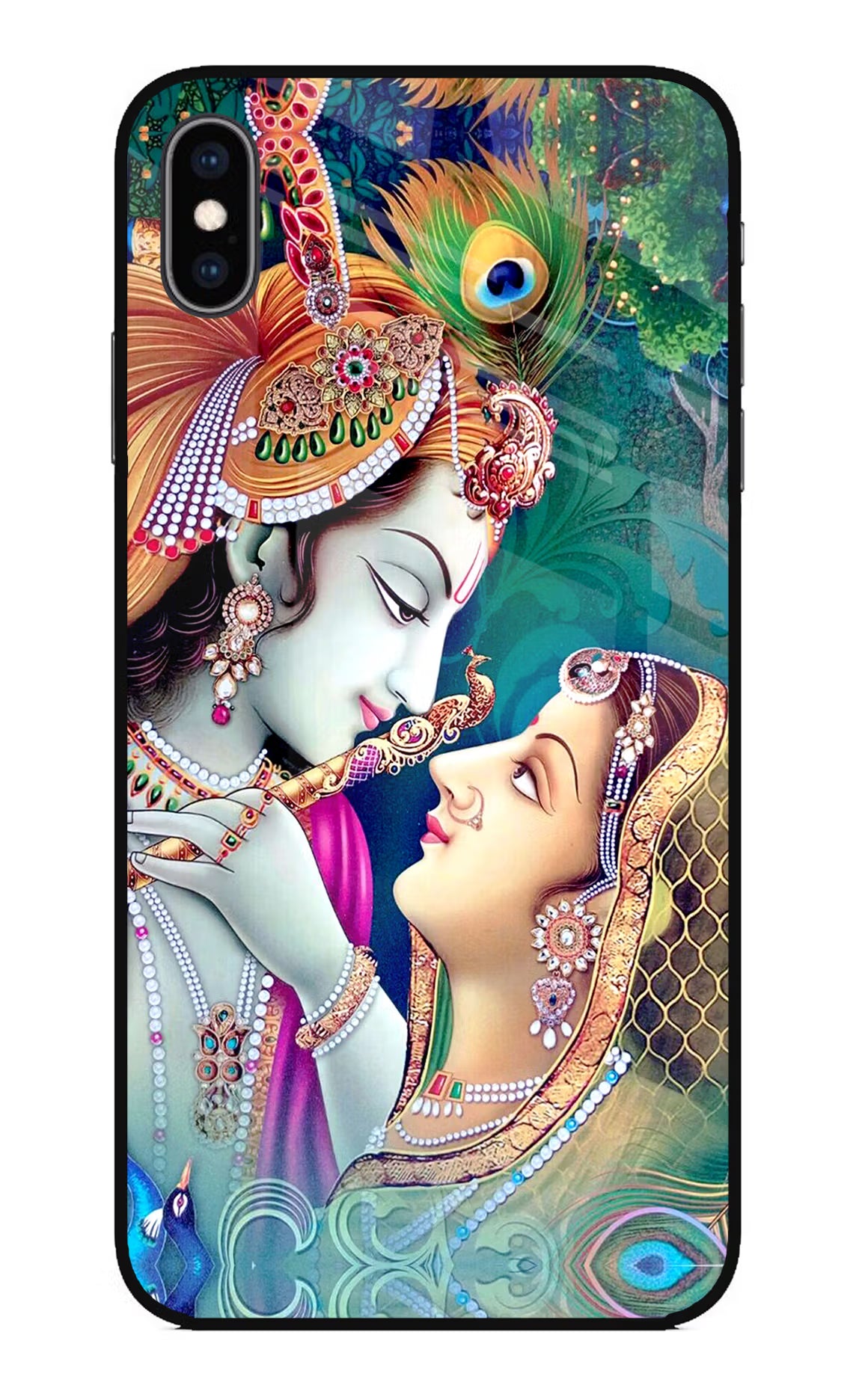 Lord Radha Krishna iPhone XS Max Glass Case Back Cover by Casekaro