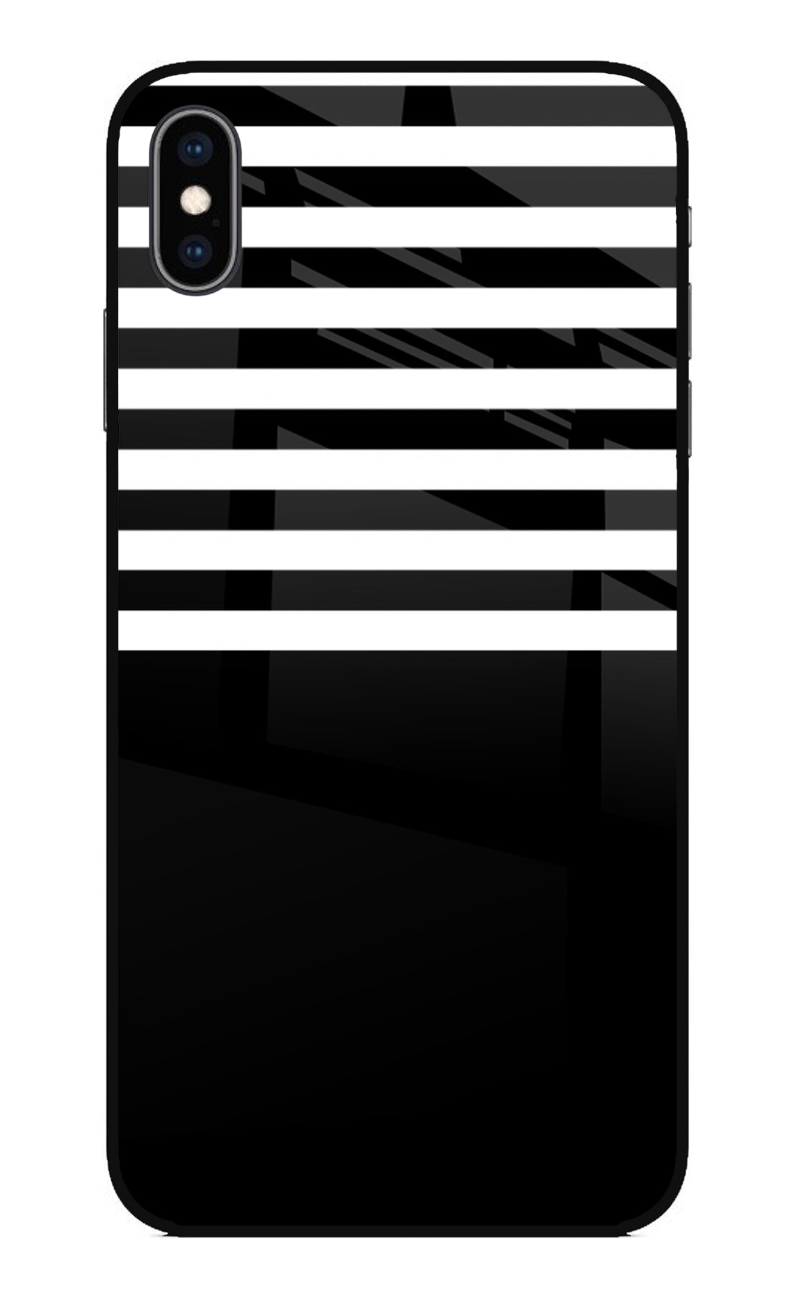 Black and White Print iPhone XS Max Glass Case