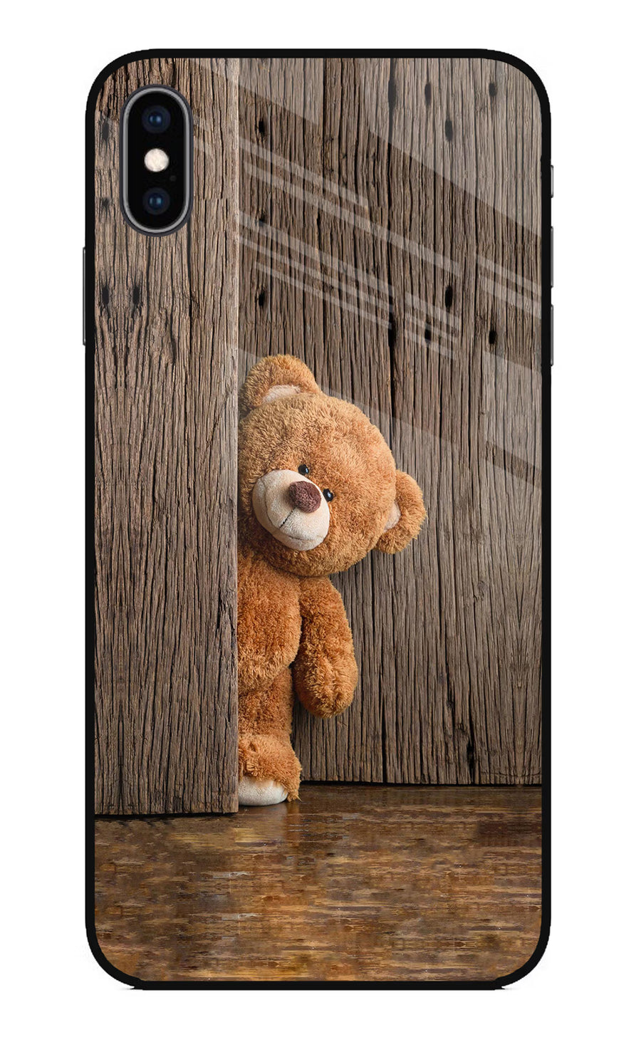 Teddy Wooden iPhone XS Max Back Cover, Glass case
