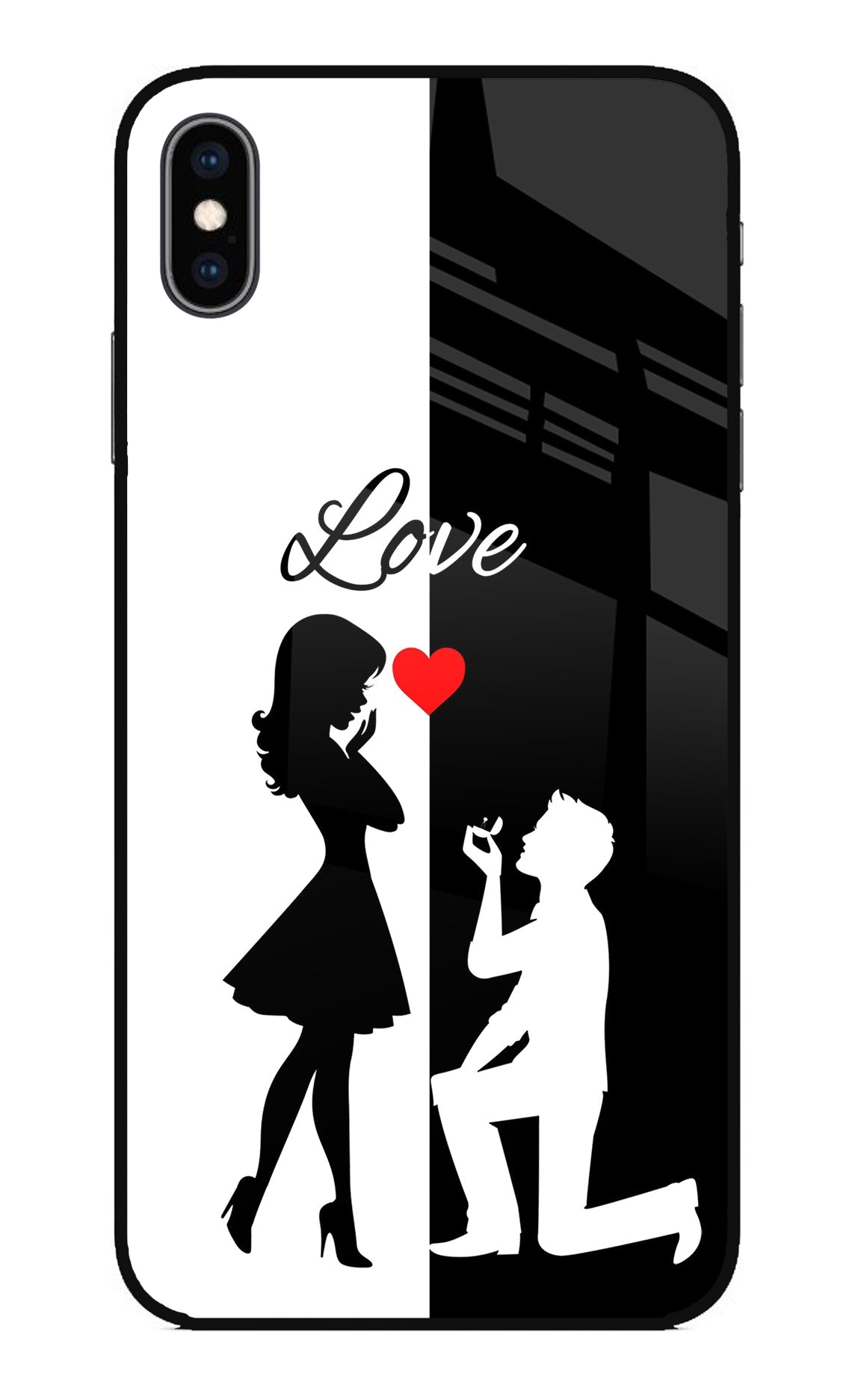 Love Propose Black And White iPhone XS Max Back Cover