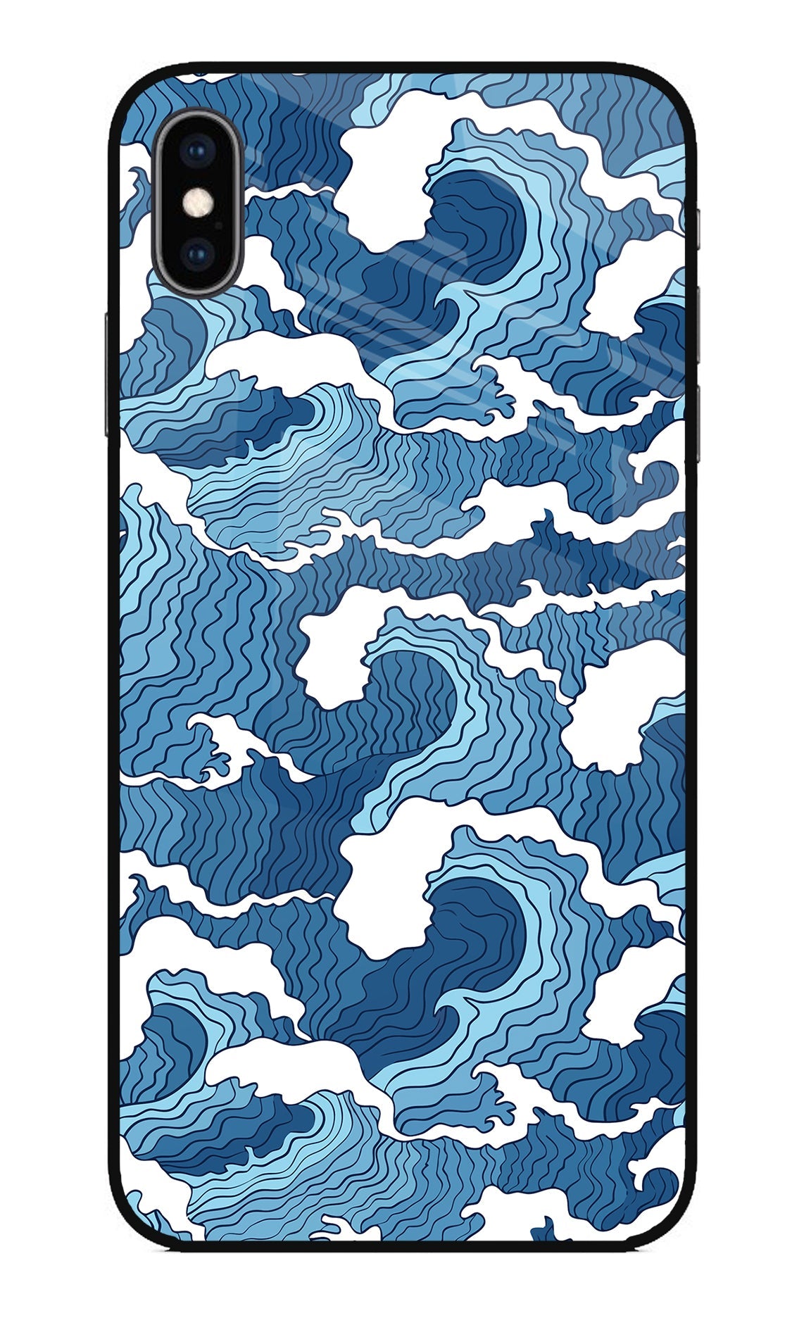 Blue Waves iPhone XS Max Glass Case