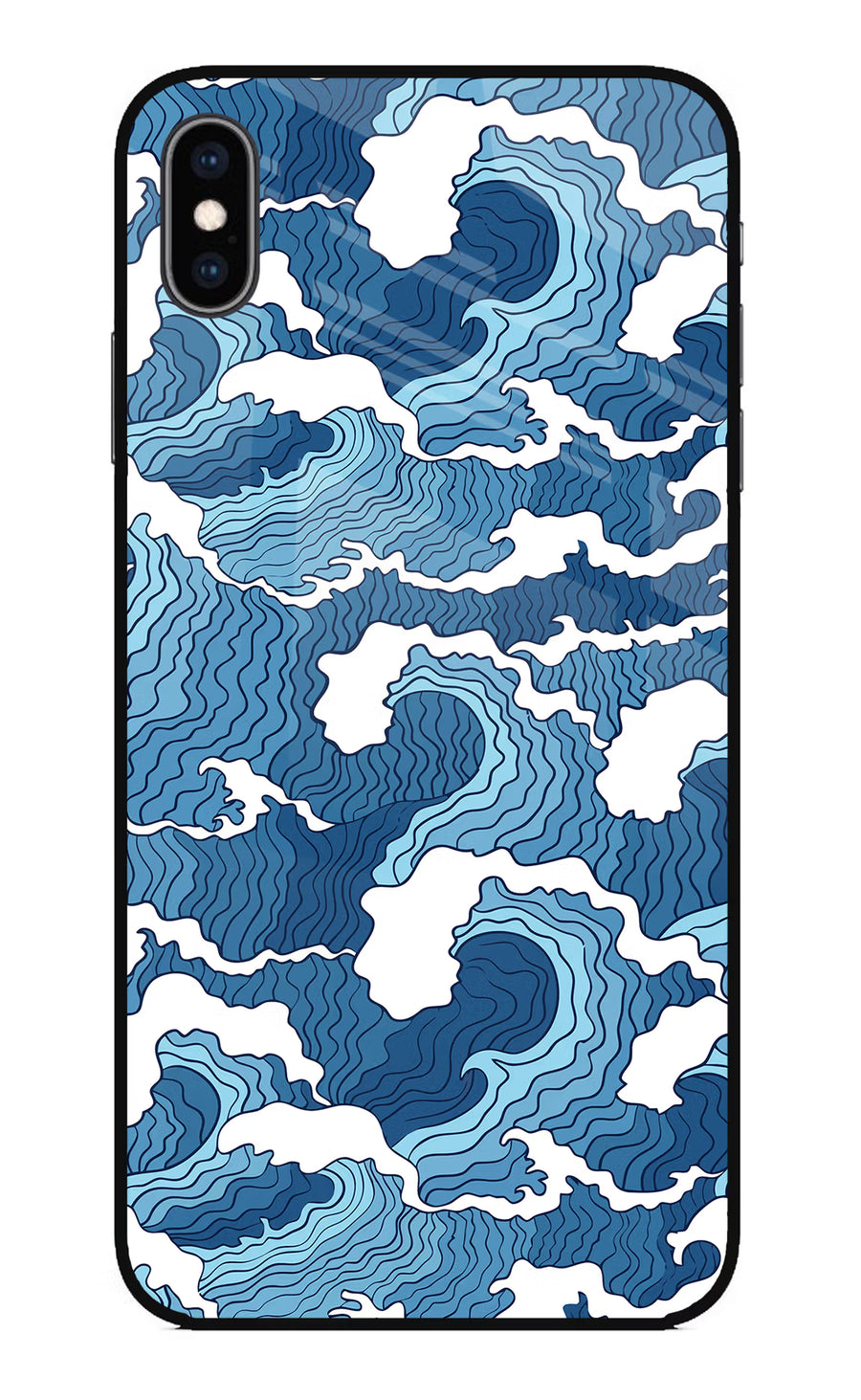 Blue Waves iPhone XS Max Back Cover, Glass case