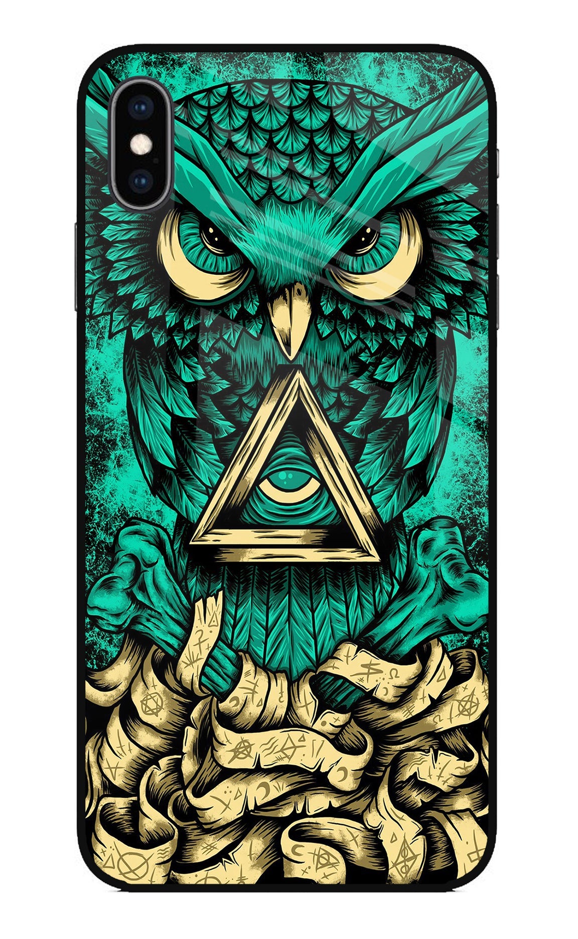 Green Owl iPhone XS Max Glass Case