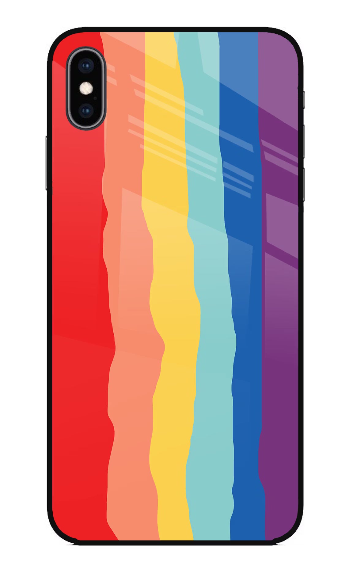 Rainbow iPhone XS Max Glass Case Back Cover by Casekaro