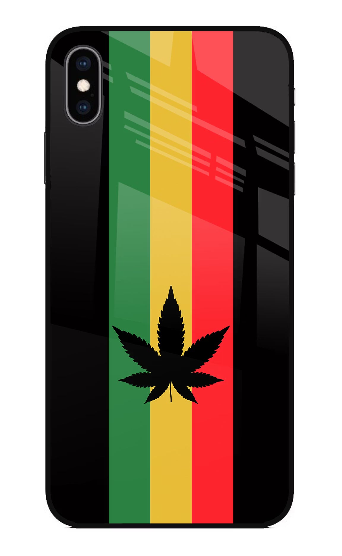 Weed Flag iPhone XS Max Glass Case Back Cover by Casekaro