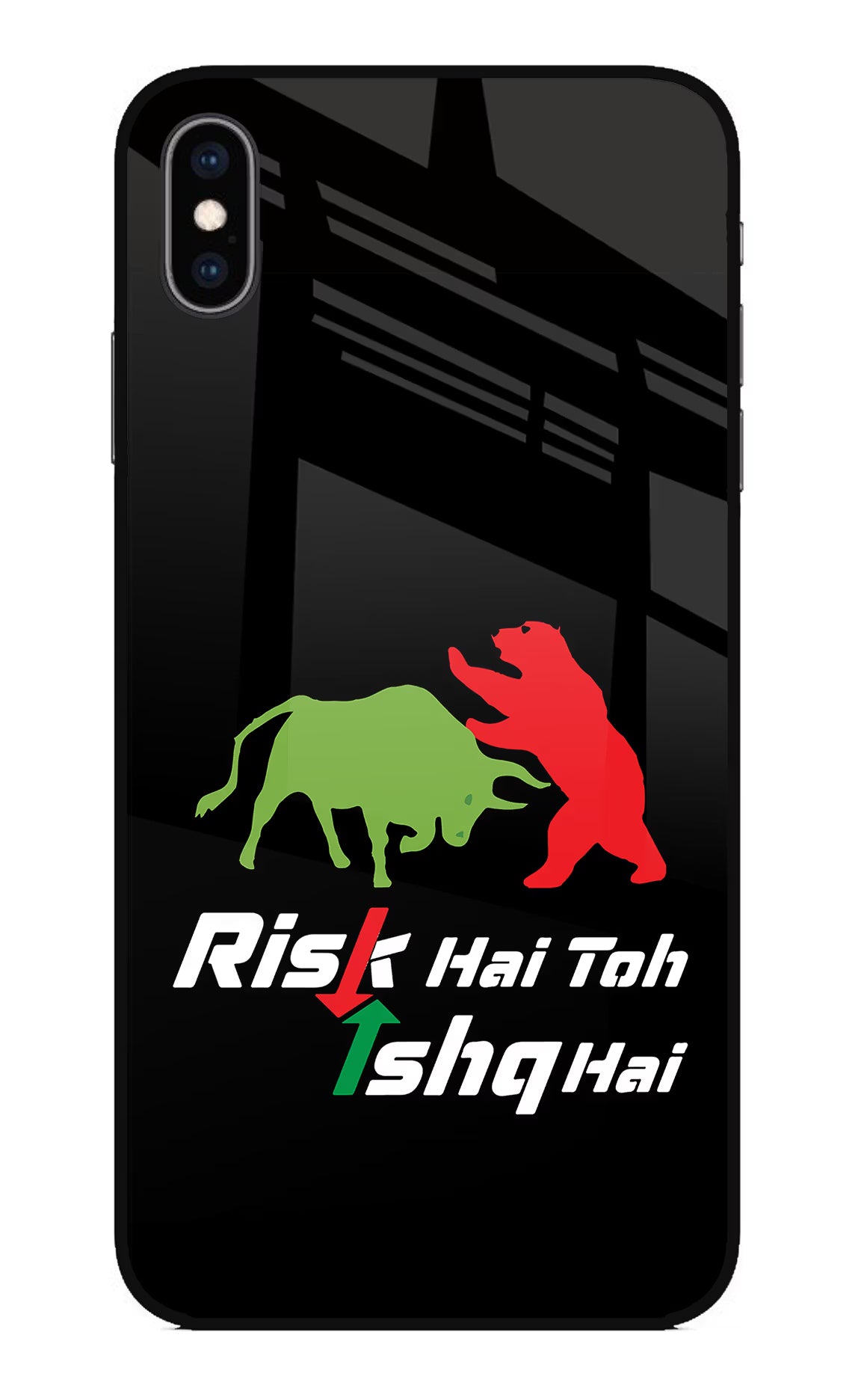 Risk Hai Toh Ishq Hai iPhone XS Max Glass Case Back Cover by Casekaro