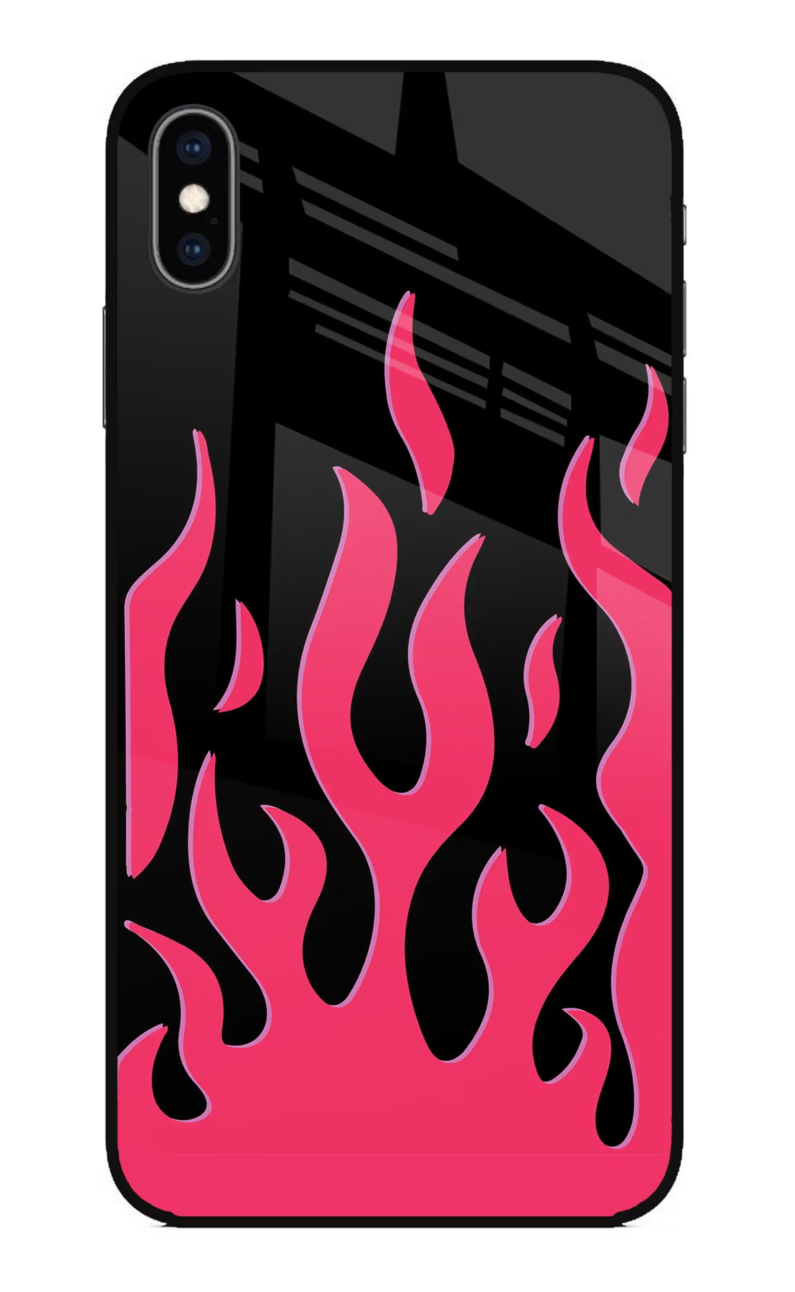 Fire Flames iPhone XS Max Glass Case Back Cover by Casekaro