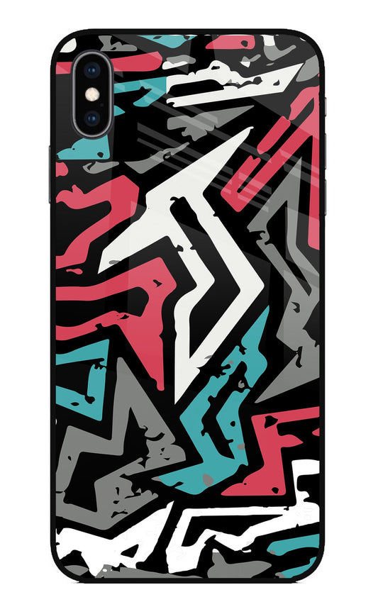 Geometric Graffiti iPhone XS Max Glass Case