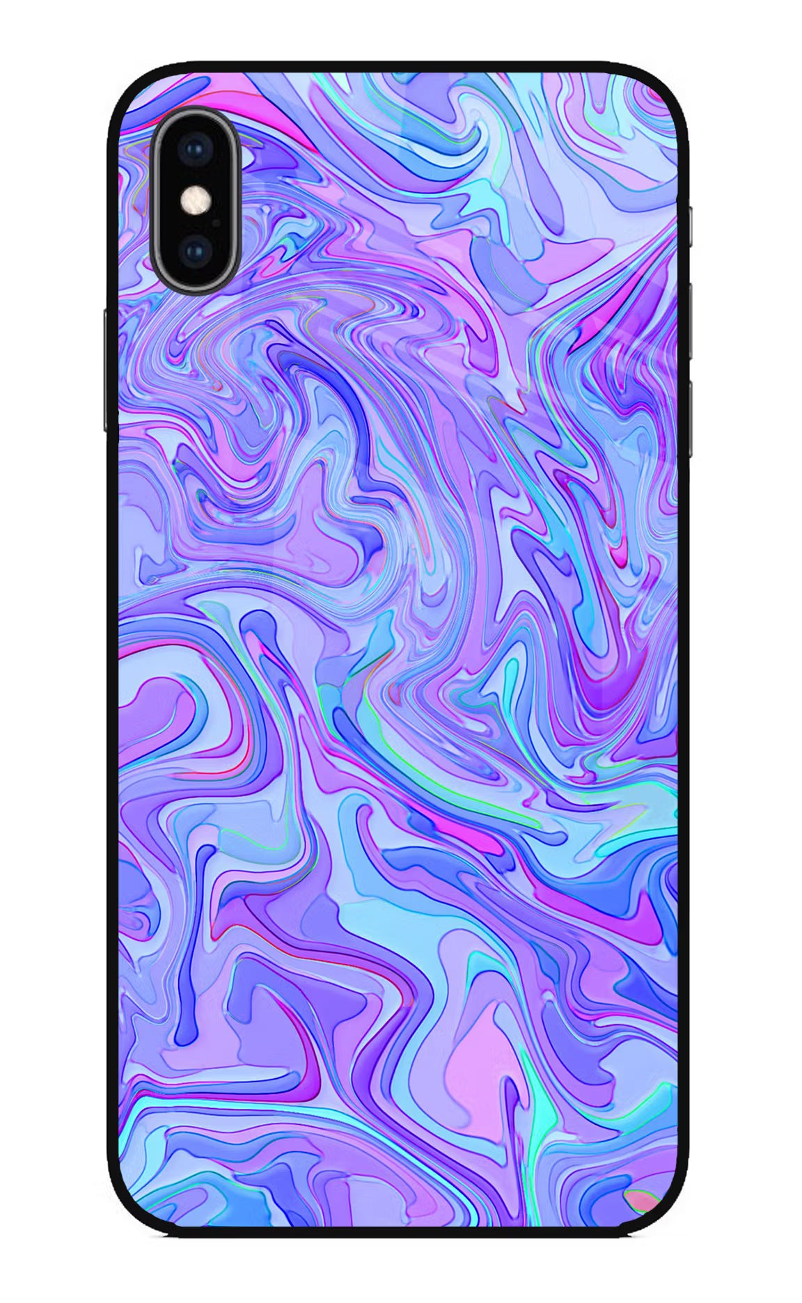Glitter iPhone XS Max Glass Case Back Cover by Casekaro
