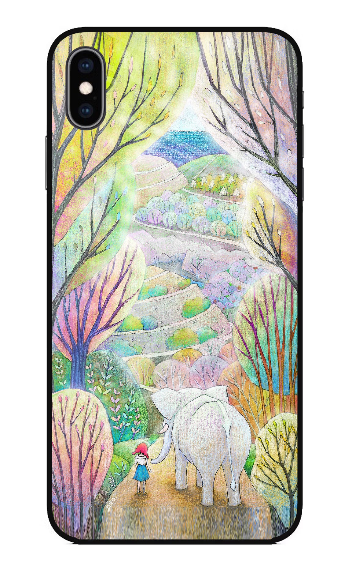 Nature Painting iPhone XS Max Glass Case Back Cover by Casekaro