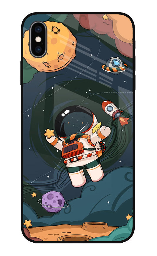 Cartoon Astronaut iPhone XS Max Glass Case