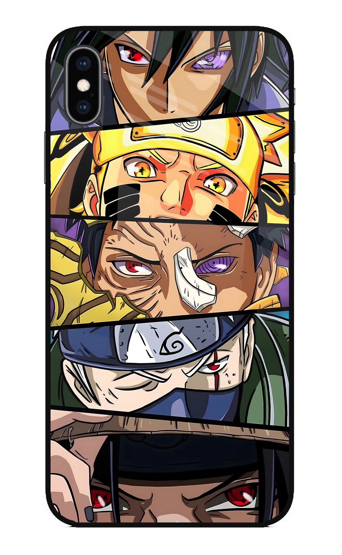 Naruto Character iPhone XS Max Glass Case Back Cover by Casekaro