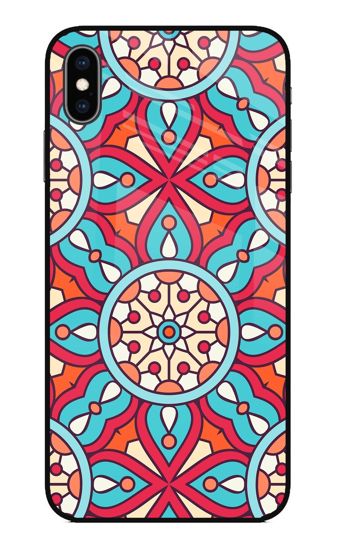 Mandala Geometric iPhone XS Max Glass Case