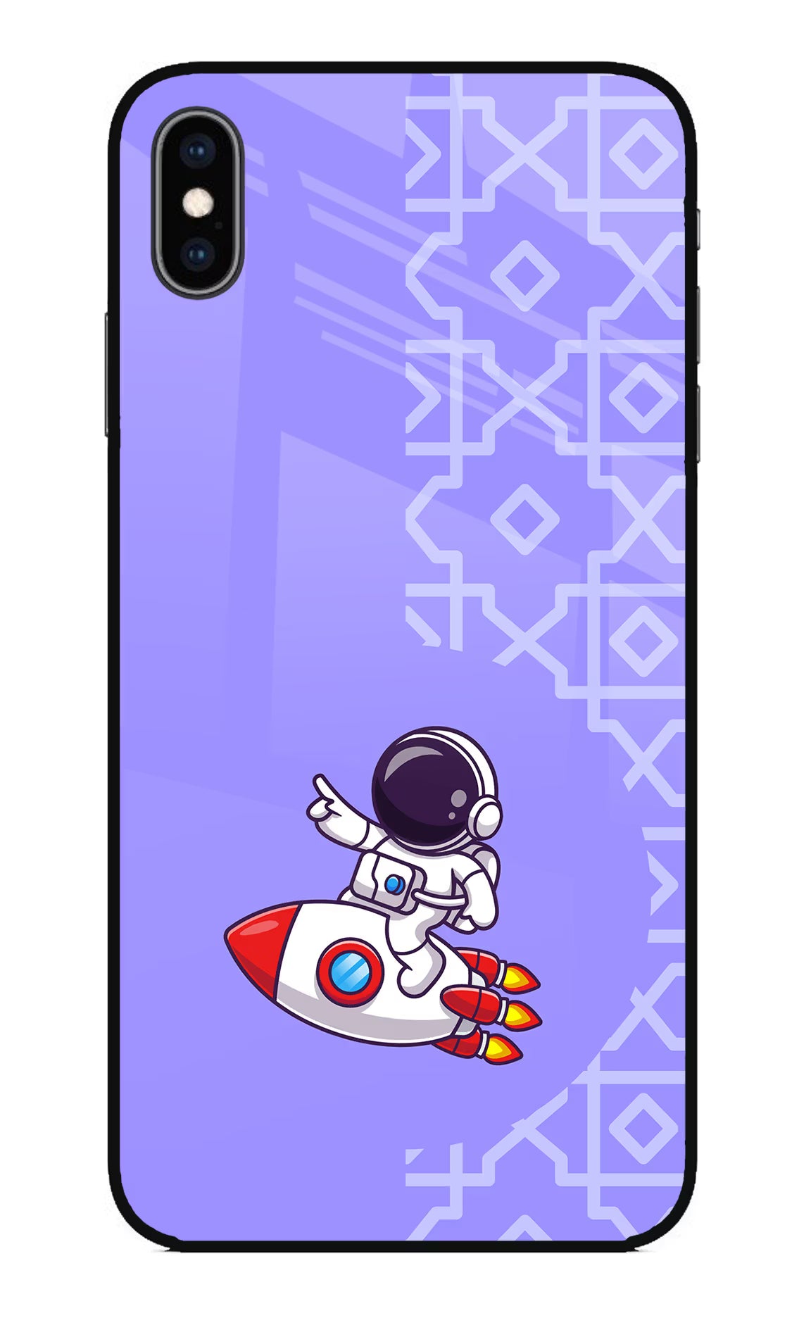 Cute Astronaut iPhone XS Max Glass Case Back Cover by Casekaro