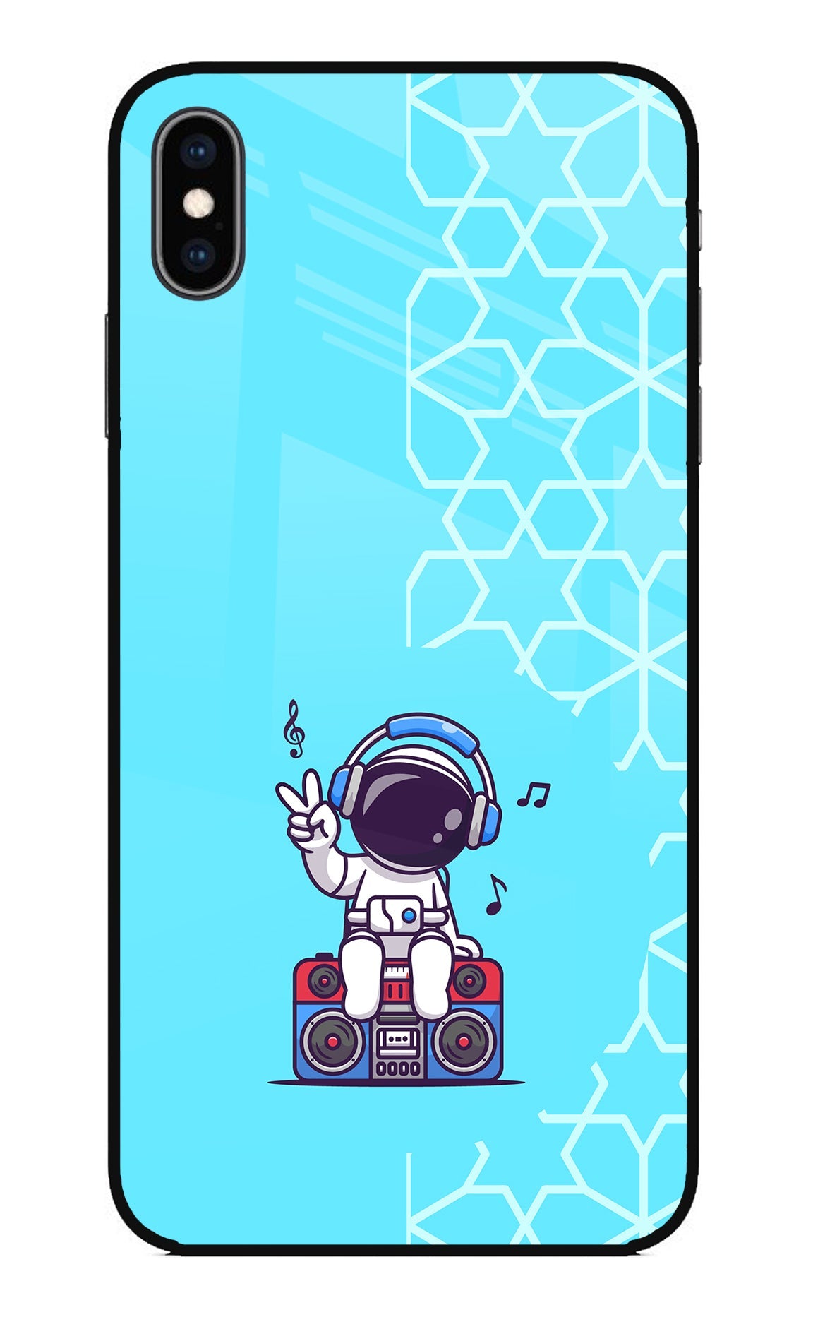 Cute Astronaut Chilling iPhone XS Max Glass Case
