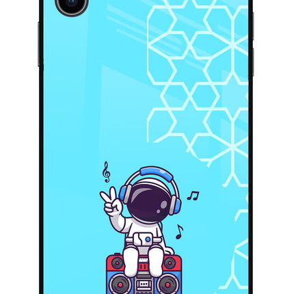 Cute Astronaut Chilling iPhone XS Max Glass Case