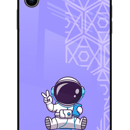 Cute Astronaut Chilling iPhone XS Max Glass Case