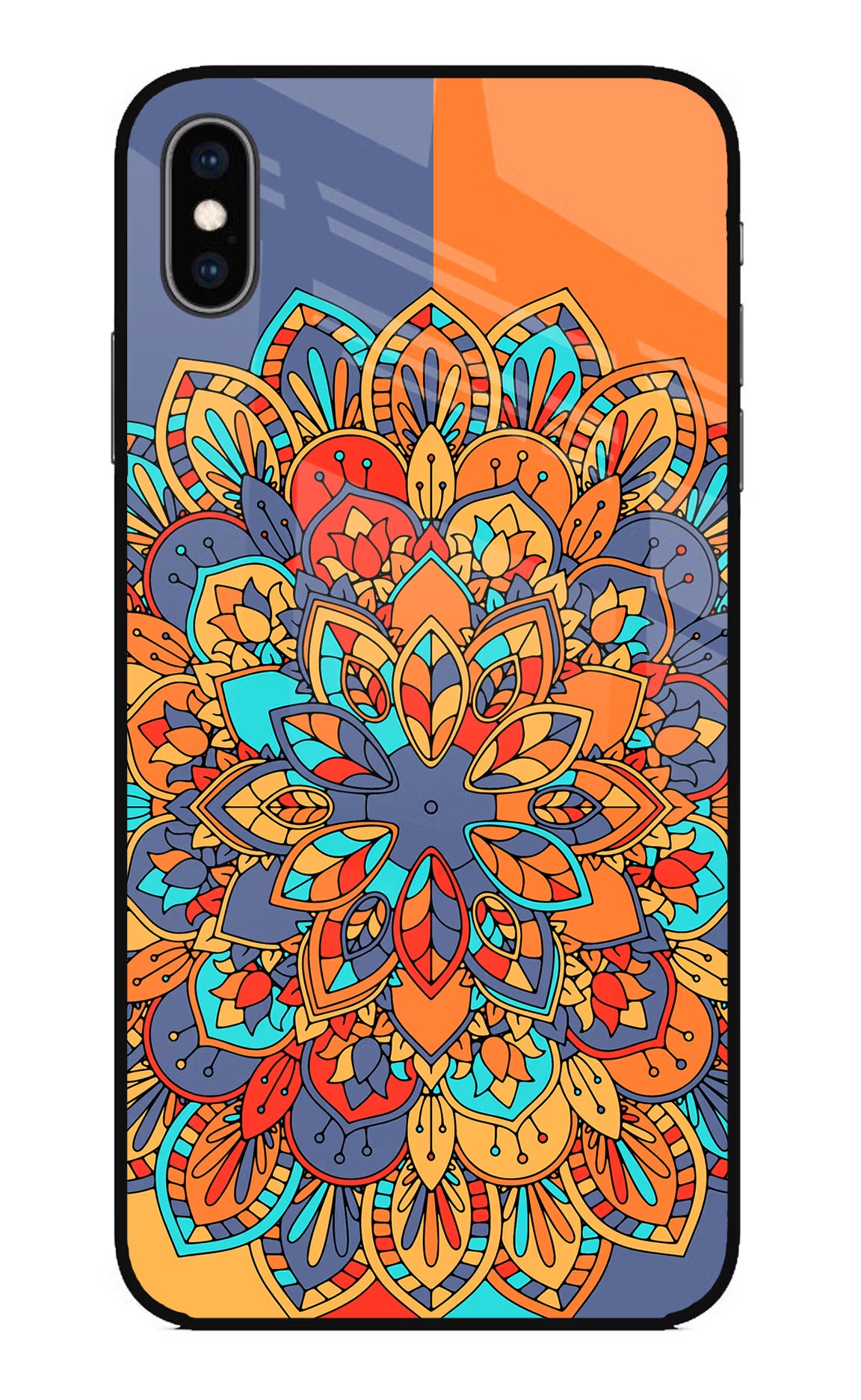 Color Mandala iPhone XS Max Glass Case Back Cover by Casekaro