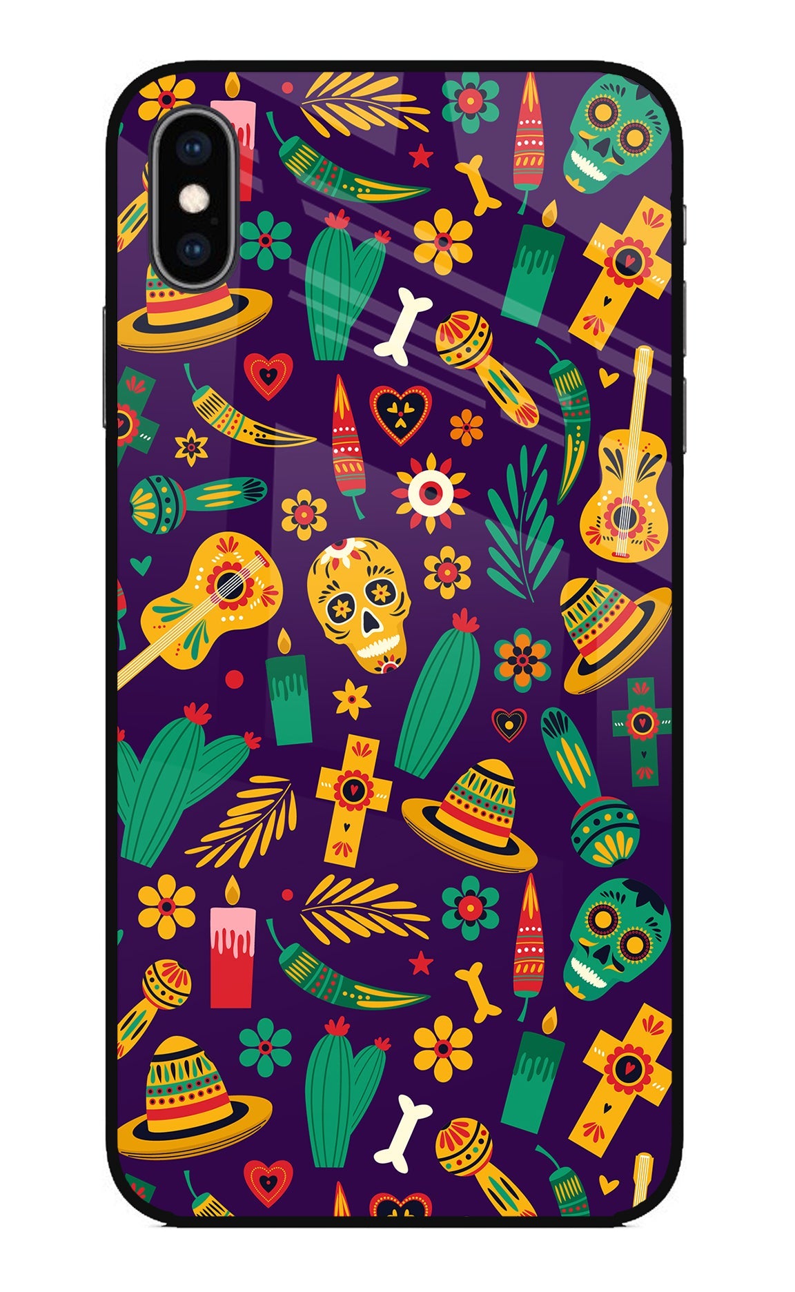 Mexican Artwork iPhone XS Max Glass Case