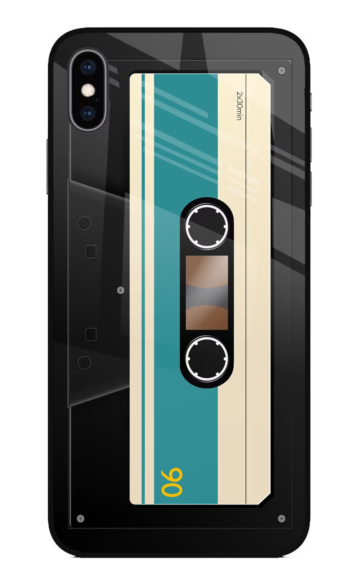 Cassette iPhone XS Max Glass Case Back Cover by Casekaro