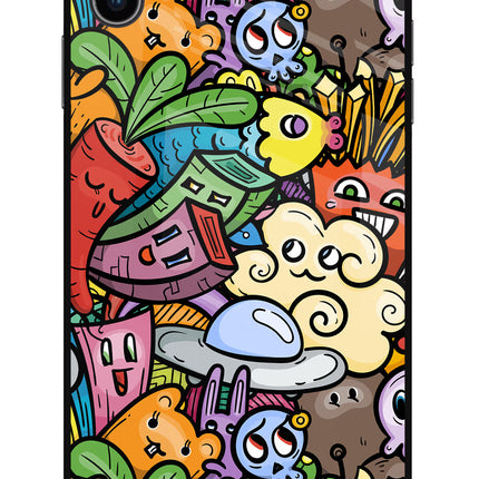 Veggie Doodle iPhone XS Max Glass Case