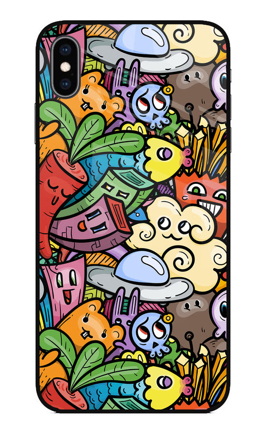 Veggie Doodle iPhone XS Max Glass Case