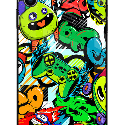 Game Doodle iPhone XS Max Glass Case