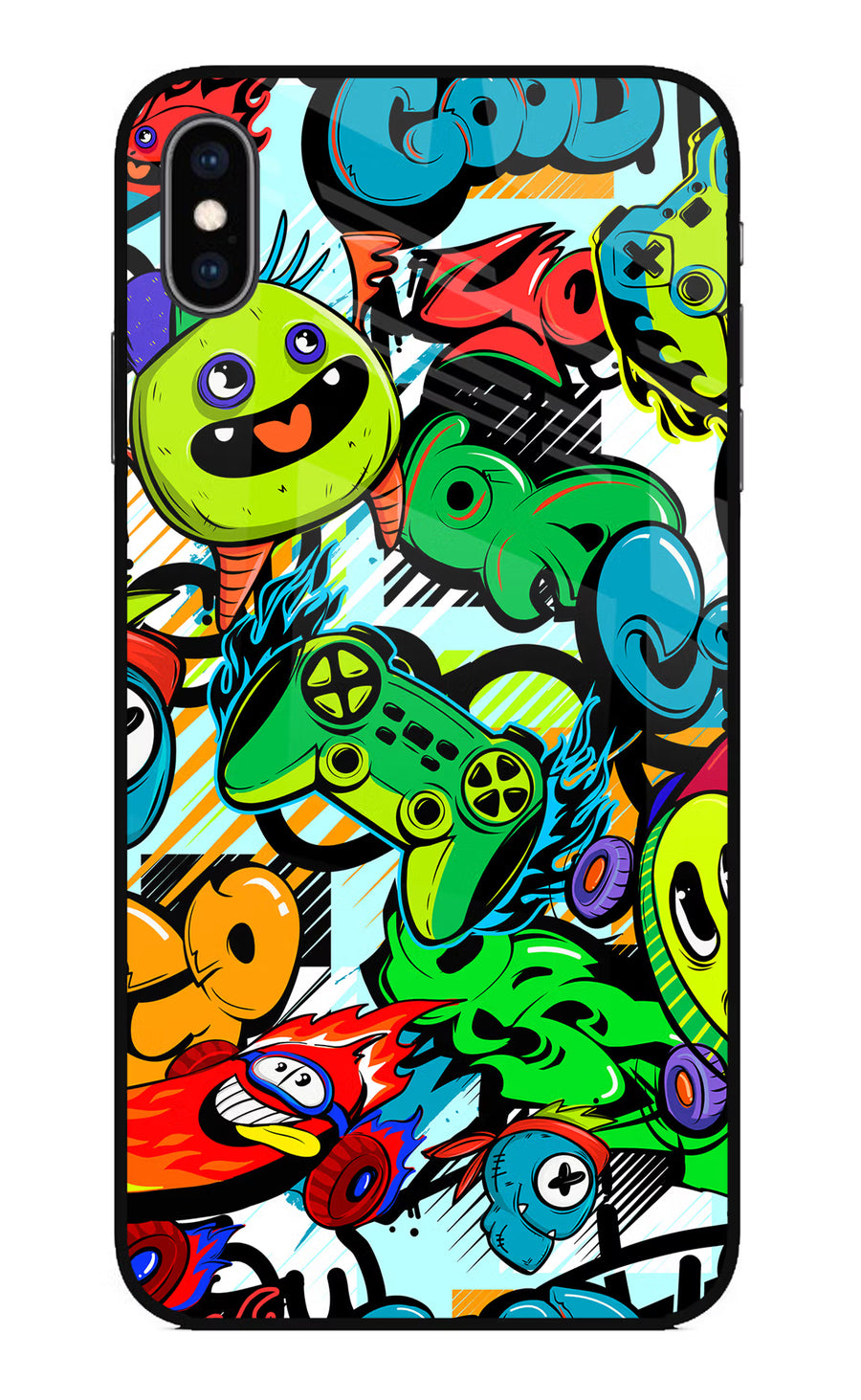Game Doodle iPhone XS Max Back Cover, Glass case