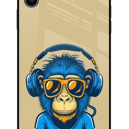 Monkey Headphone iPhone XS Max Glass Case