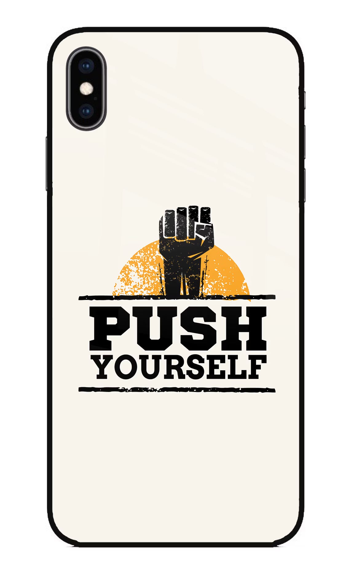 Push Yourself iPhone XS Max Glass Case Back Cover by Casekaro