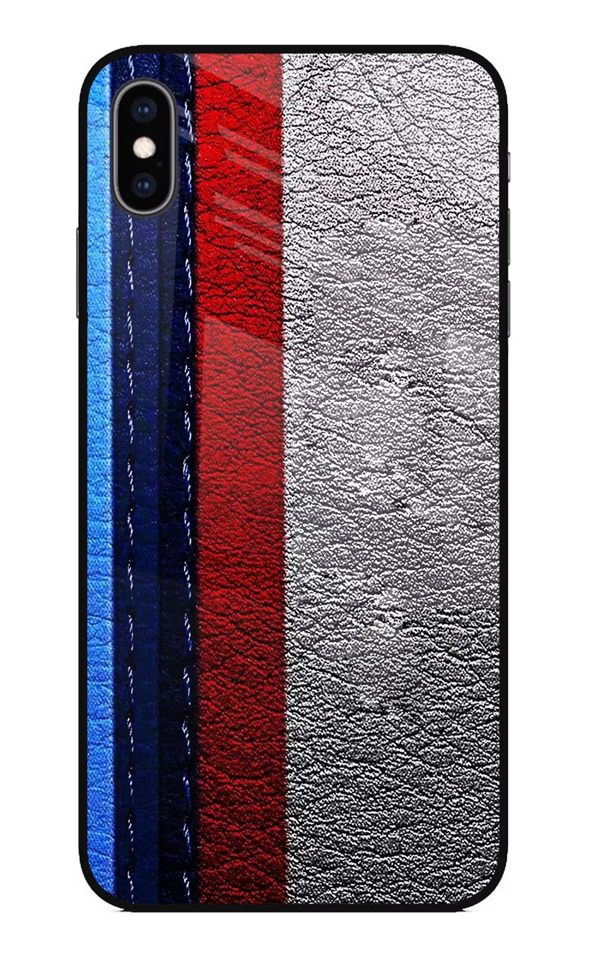 BMW Stripes iPhone XS Max Glass Case Back Cover by Casekaro