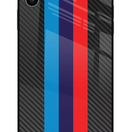 BMW Stripes Pattern iPhone XS Max Glass Case Back Cover by Casekaro