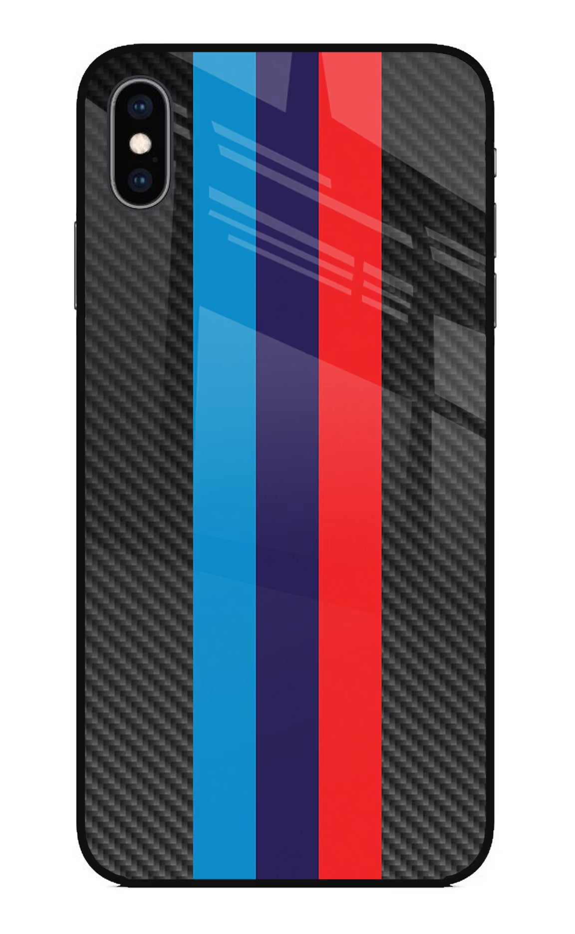 BMW Stripes Pattern iPhone XS Max Glass Case Back Cover by Casekaro