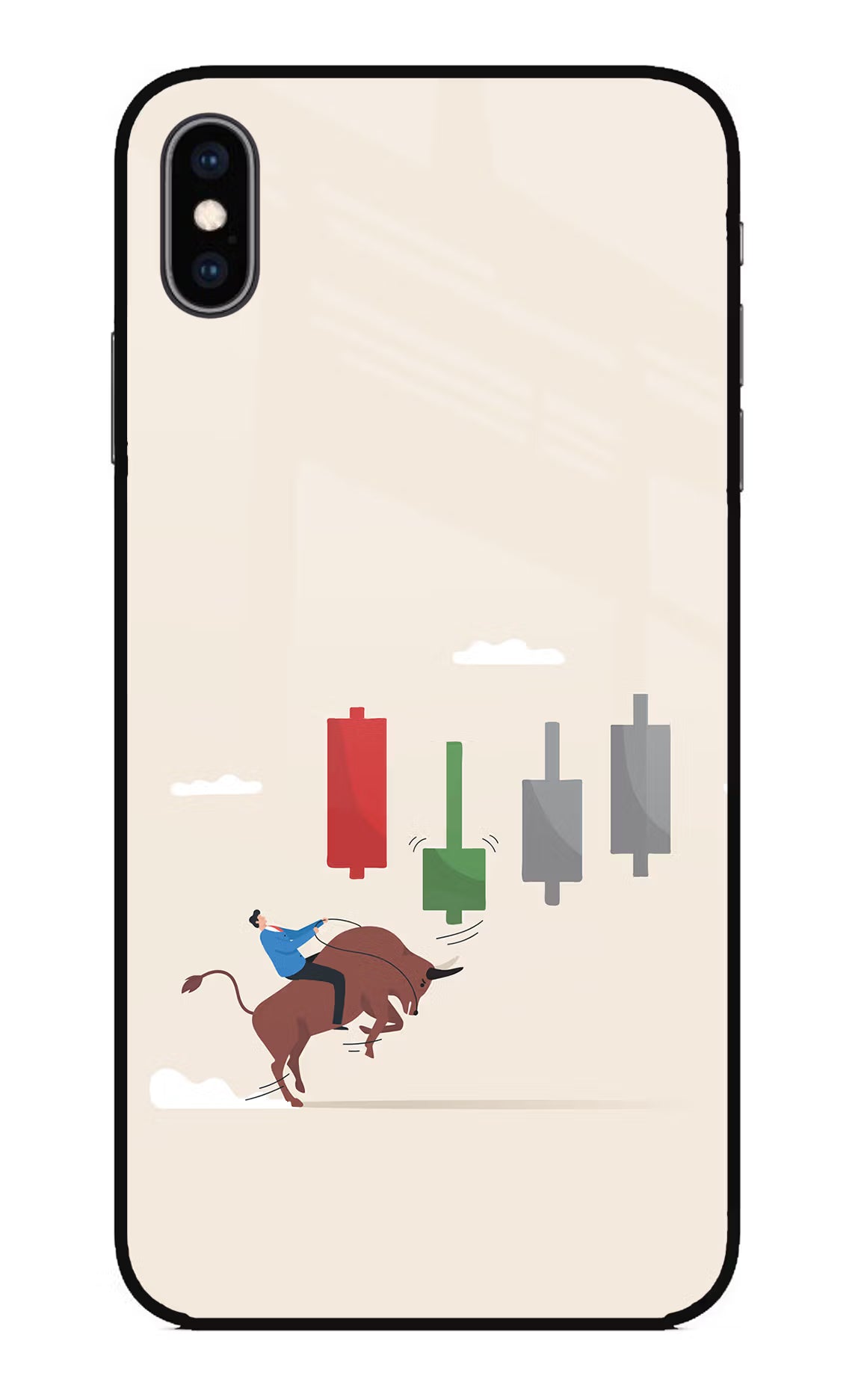 Bull Trading Momentum iPhone XS Max Glass Case Back Cover by Casekaro