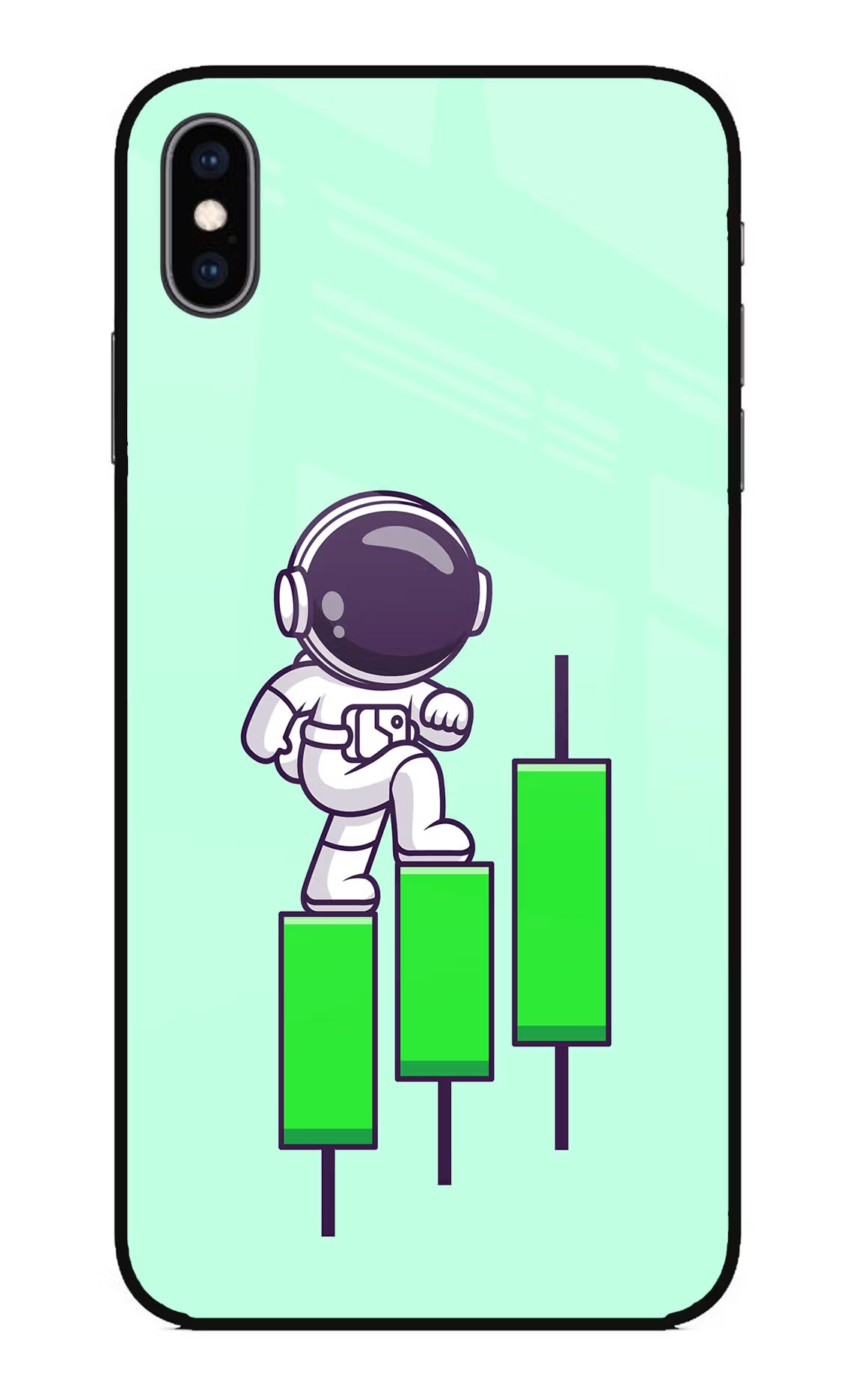 Astronaut Trader iPhone XS Max Glass Case Back Cover by Casekaro