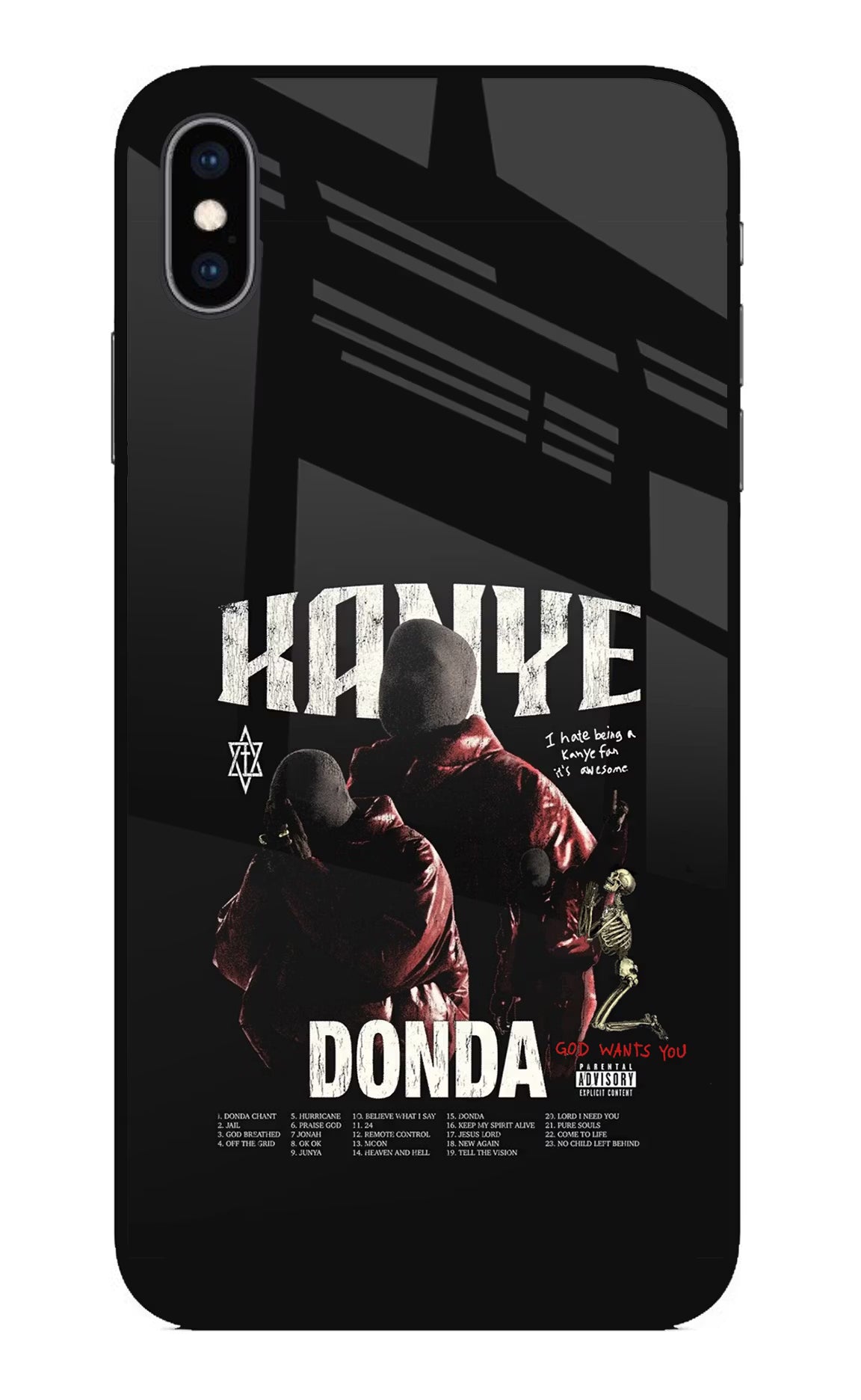 Donda Kanye West iPhone XS Max Glass Case Back Cover by Casekaro