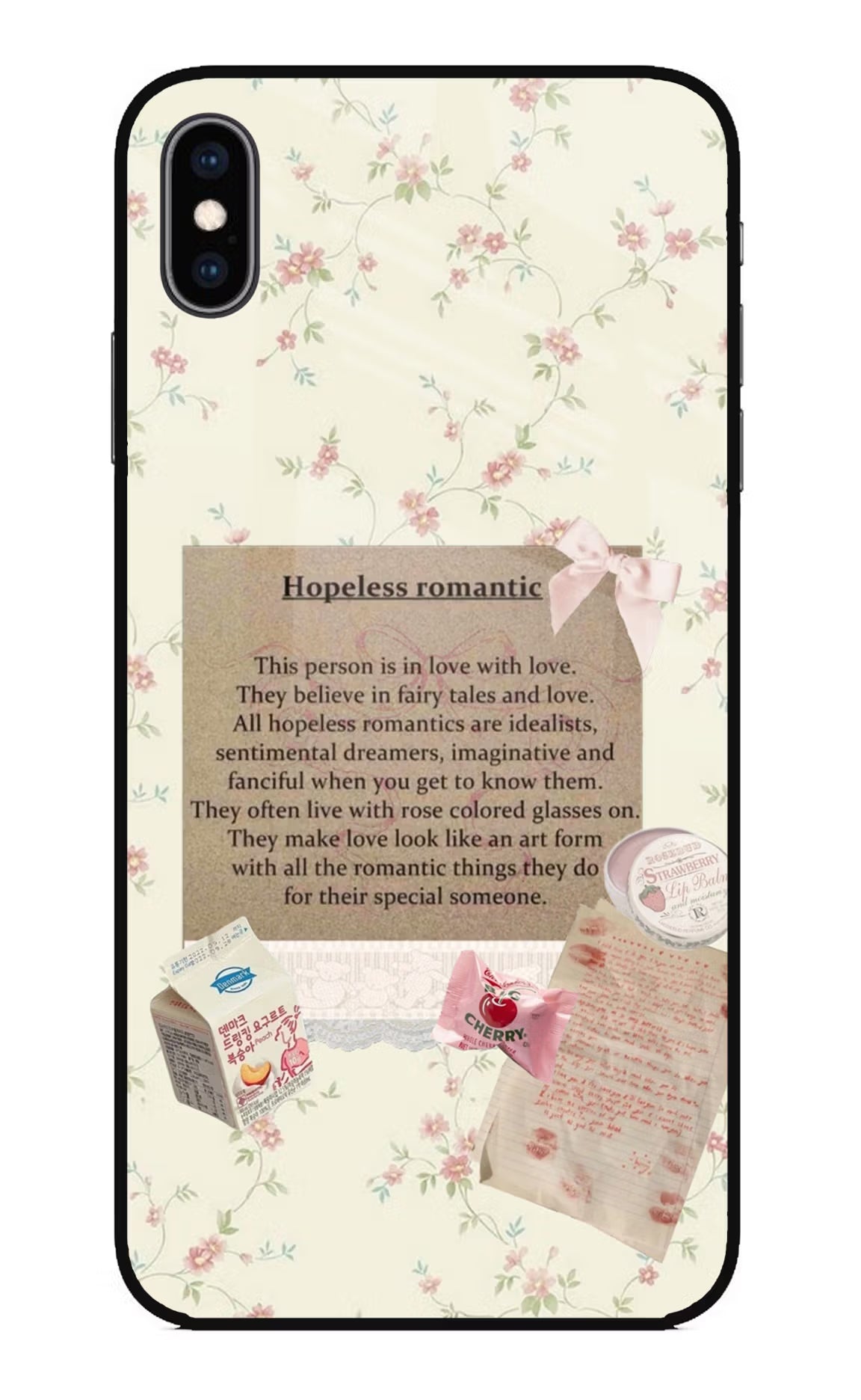 Hopeless Romantic iPhone XS Max Glass Case