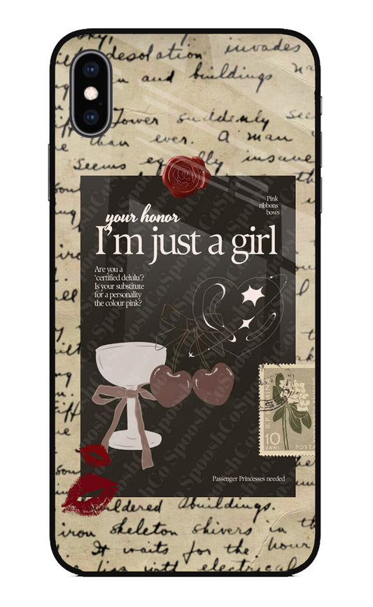 I am just a girl iPhone XS Max Glass Case