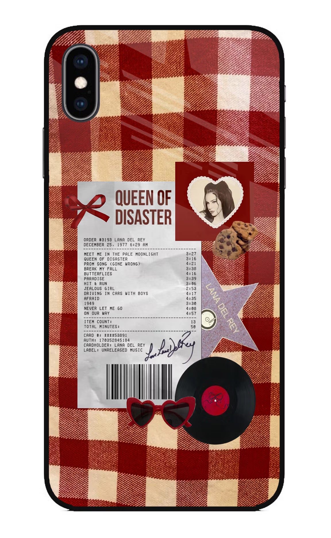 Queen of Disaster iPhone XS Max Glass Case Back Cover by Casekaro