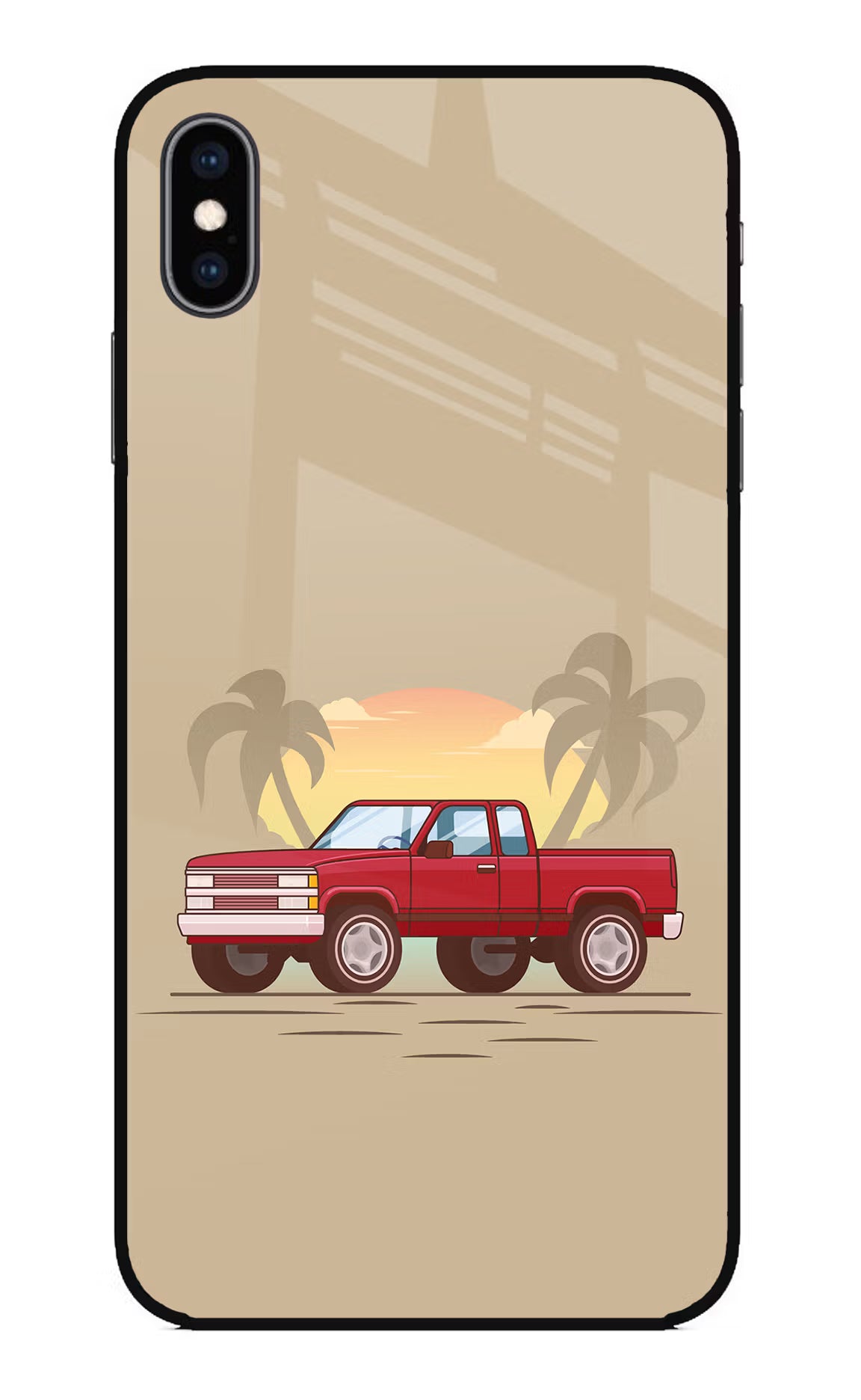 Desert Classic Drive iPhone XS Max Glass Case Back Cover by Casekaro