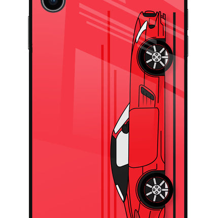 Red Velocity iPhone XS Max Glass Case Back Cover by Casekaro