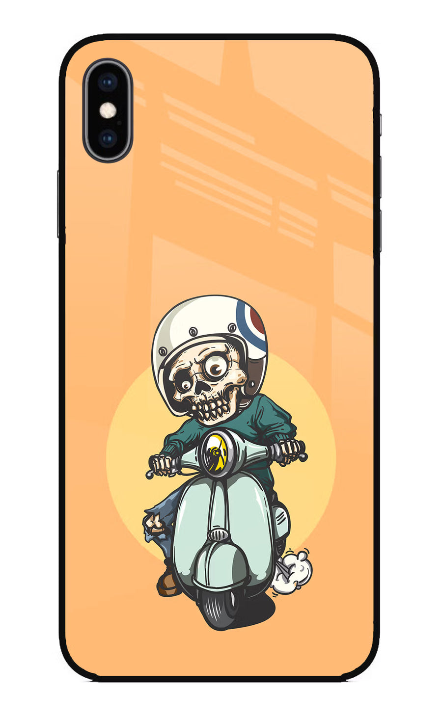 Undead Biker iPhone XS Max Back Cover, Glass case
